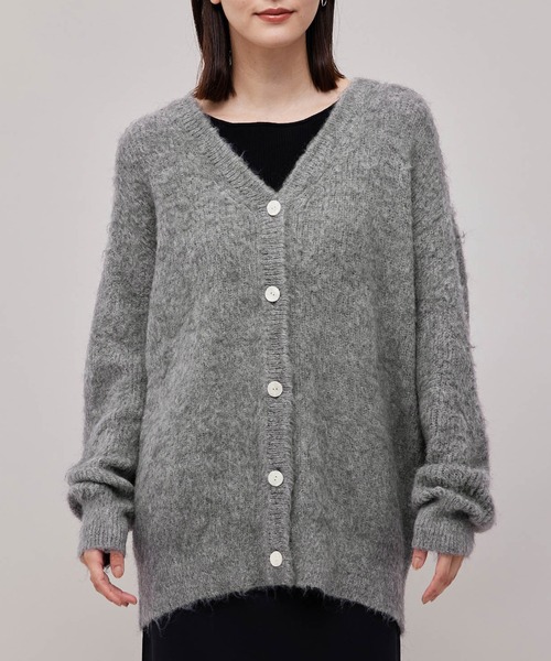ROPE'(ロペ)の「【WEB限定】アルパカシャギーミドル丈カーディガン(カーディガン/ボレロ・レディース・ライトグレー/オフホワイト/ピンク・38)」の16枚目の写真