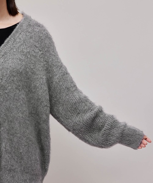 ROPE'(ロペ)の「【WEB限定】アルパカシャギーミドル丈カーディガン(カーディガン/ボレロ・レディース・ライトグレー/オフホワイト/ピンク・38)」の14枚目の写真