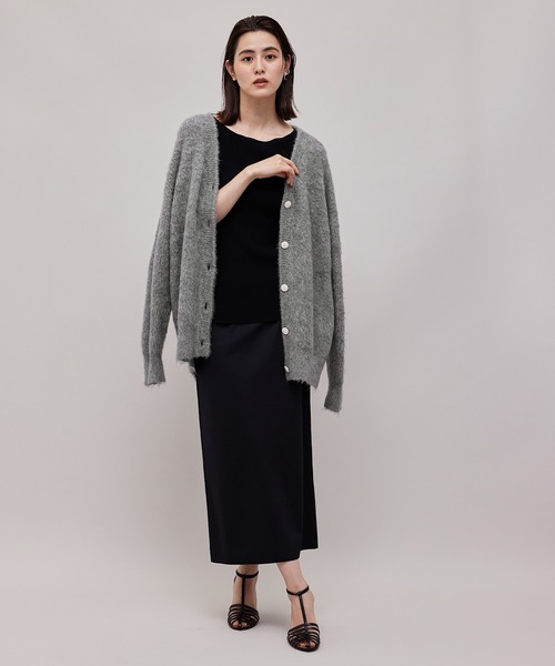 ROPE'(ロペ)の「【WEB限定】アルパカシャギーミドル丈カーディガン(カーディガン/ボレロ・レディース・ライトグレー/オフホワイト/ピンク・38)」の6枚目の写真