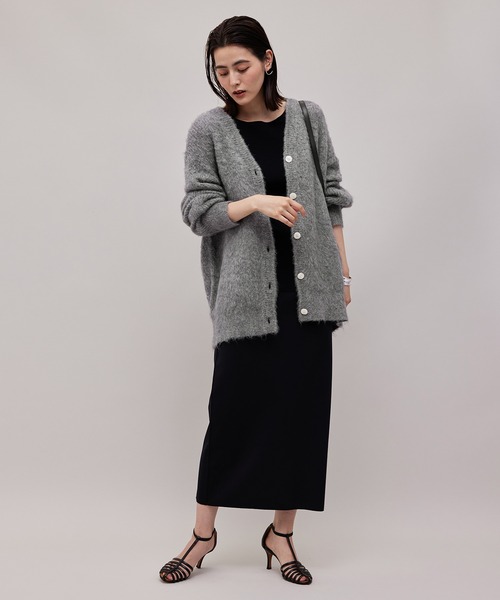 ROPE'(ロペ)の「【WEB限定】アルパカシャギーミドル丈カーディガン(カーディガン/ボレロ・レディース・ライトグレー/オフホワイト/ピンク・38)」の15枚目の写真