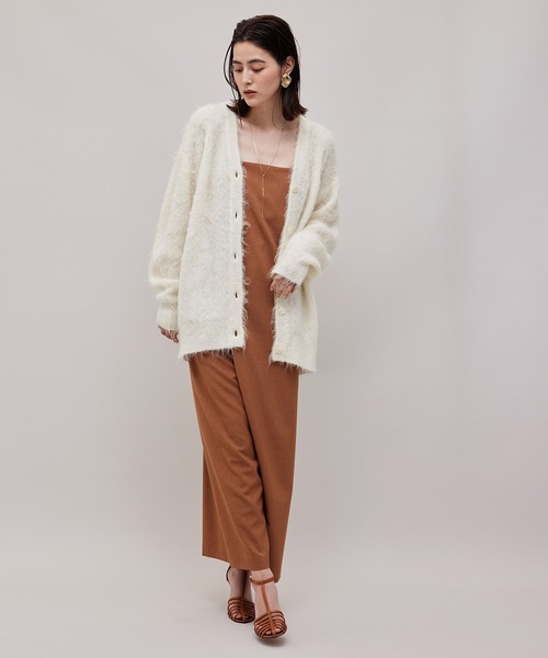 ROPE'(ロペ)の「【WEB限定】アルパカシャギーミドル丈カーディガン(カーディガン/ボレロ・レディース・ライトグレー/オフホワイト/ピンク・38)」の12枚目の写真
