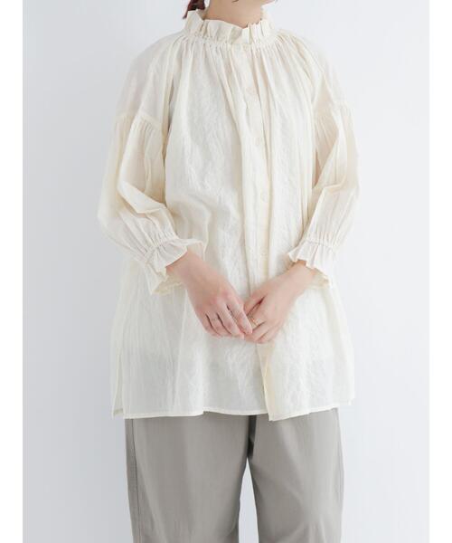 Samansa Mos2(サマンサ モスモス)の「フリル襟ブラウス(シャツ/ブラウス・レディース・ブラック/オフホワイト/マスタード・フリ-)」の5枚目の写真