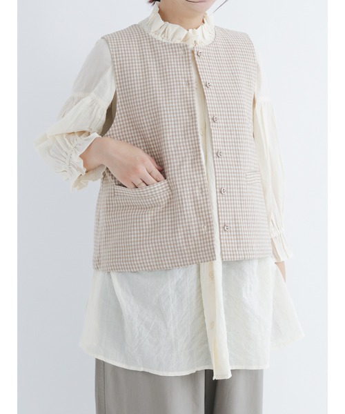 Samansa Mos2(サマンサ モスモス)の「フリル襟ブラウス(シャツ/ブラウス・レディース・ブラック/オフホワイト/マスタード・フリ-)」の10枚目の写真