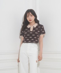 ANDGEEBEE | モノグラムポロニット(ニット/セーター)