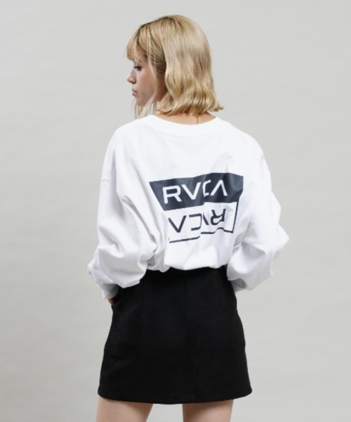 RVCA(ルーカ)の「RVCA/ルーカ ビッグシルエット/オーバーサイズ/バックプリントロンT/ロングスリーブTEE BC044-061(Tシャツ/カットソー・レディース・ホワイト/ブラック/イエロー・S/M)」の2枚目の写真