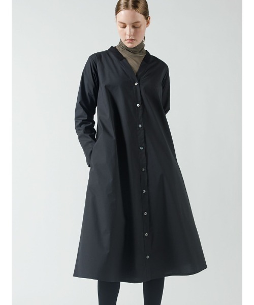 mizuiroind(ミズイロインド)の「mizuiro ind Vネックリブコンビワンピース(ワンピース・レディース・ブラック/ネイビー/チャコールグレー・FREE)」の5枚目の写真