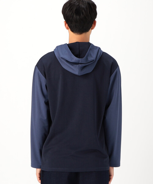 COMME CA ISM（コムサイズム）の「パッチワーク フード付きＴシャツ（Tシャツ/カットソー・メンズ・ブラック/ネイビー/ブラウン・MEDIUM/LARGE）」の11枚目の写真