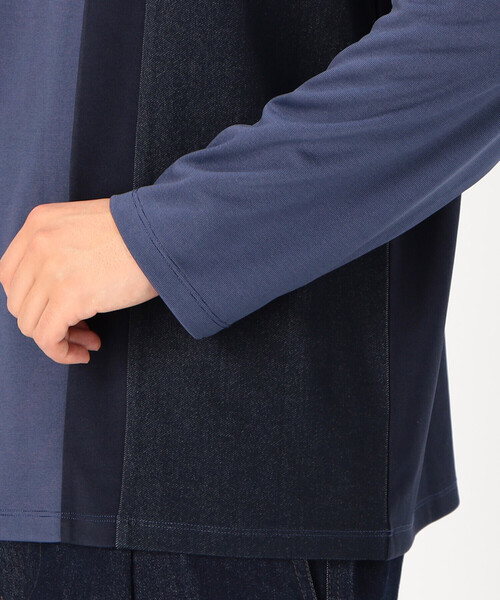 COMME CA ISM（コムサイズム）の「パッチワーク フード付きＴシャツ（Tシャツ/カットソー・メンズ・ブラック/ネイビー/ブラウン・MEDIUM/LARGE）」の13枚目の写真