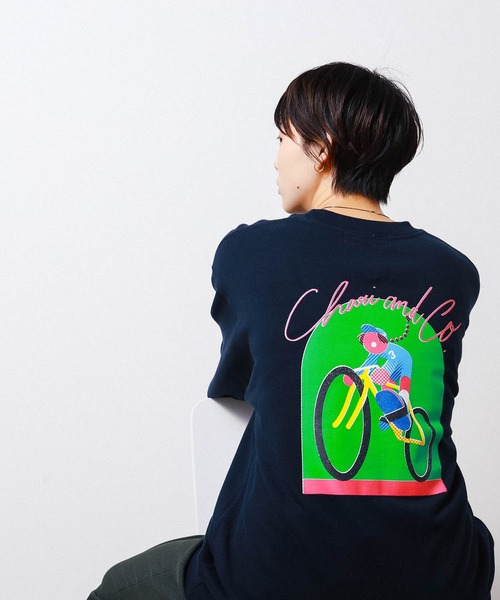 CHARI&CO(チャリアンドコー)の「CHARI&CO × HIKARU ICHIJO / KEIRIN CREWNECK SWEATS(スウェット・メンズ・ネイビー・SMALL/MEDIUM/LARGE/X-LARGE)」の7枚目の写真