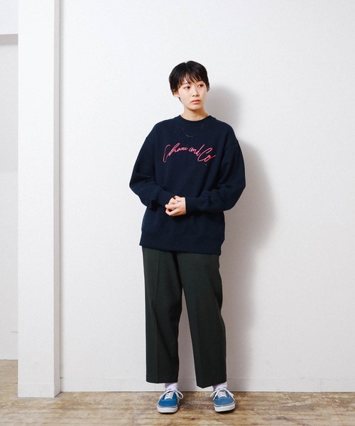 CHARI&CO(チャリアンドコー)の「CHARI&CO × HIKARU ICHIJO / KEIRIN CREWNECK SWEATS(スウェット・メンズ・ネイビー・SMALL/MEDIUM/LARGE/X-LARGE)」の8枚目の写真