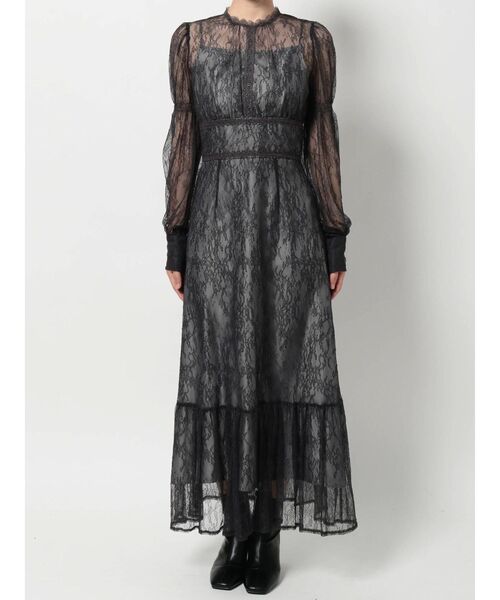 MERCURYDUO（マーキュリーデュオ）の「レースティアードマーメイドドレス（ドレス・レディース・ブラウン/ミント・SMALL/MEDIUM）」の4枚目の写真