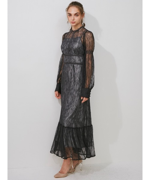 MERCURYDUO（マーキュリーデュオ）の「レースティアードマーメイドドレス（ドレス・レディース・ブラウン/ミント・SMALL/MEDIUM）」の13枚目の写真