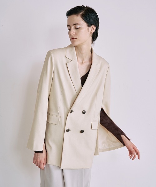 EMMA LIMBER(エマリンバー)の「Double Breasted Jacket(ダブルブレストジャケット)(テーラードジャケット・レディース・ブラック/アイボリー・S/M)」の7枚目の写真
