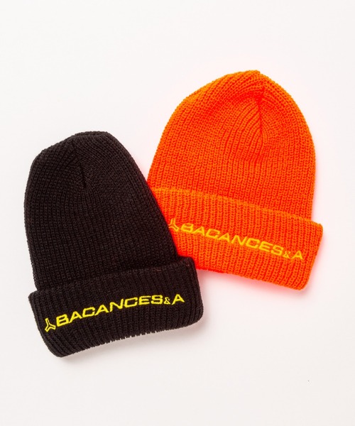 BEAVER（ビーバー）の「BACANCES ALL INCLUSIVE/バカンスオールインクルーシブ　BC  KNIT CAP SPECE LOGO（ニットキャップ/ビーニー・メンズ・ブラック/オレンジ・FREE）」の4枚目の写真