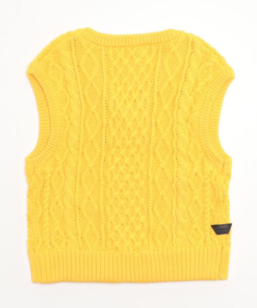 FORSOMEONE（フォーサムワン）の「FORSOMEONE ARAN KNIT VEST（ベスト・メンズ・イエロー/ダークグリーン・48）」の8枚目の写真