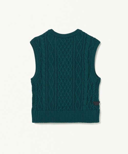 FORSOMEONE（フォーサムワン）の「FORSOMEONE ARAN KNIT VEST（ベスト・メンズ・イエロー/ダークグリーン・48）」の5枚目の写真