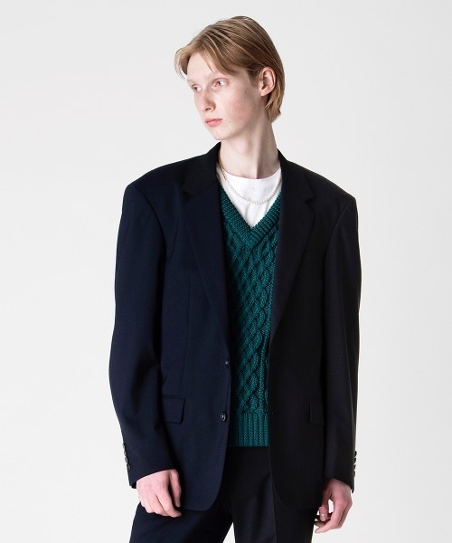 FORSOMEONE（フォーサムワン）の「FORSOMEONE ARAN KNIT VEST（ベスト・メンズ・イエロー/ダークグリーン・48）」の15枚目の写真