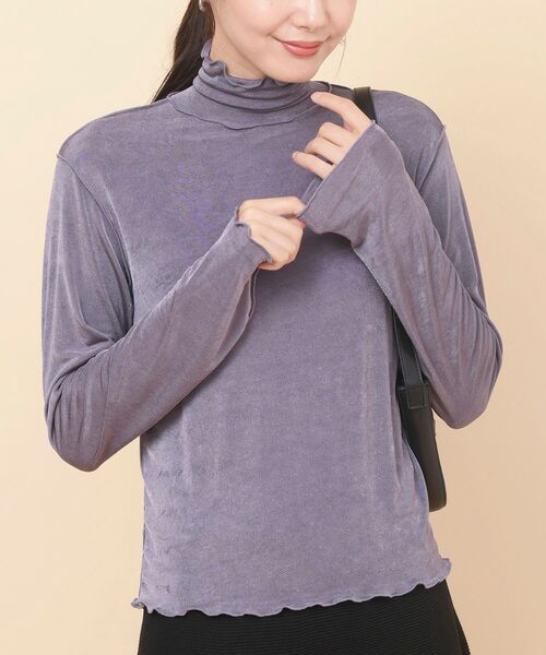 rps（アールピーエス）の「メロータートルカットソー（Tシャツ/カットソー・レディース・ブラック/グレー/アイボリー/グレイッシュブルー/ベージュ/ラベンダー/グリーン/ブルー/イエロー/オフホワイト・フリー）」の9枚目の写真