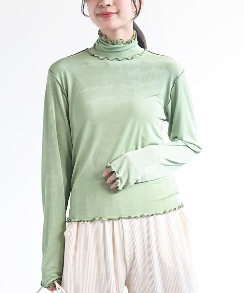 rps（アールピーエス）の「メロータートルカットソー（Tシャツ/カットソー・レディース・ブラック/グレー/アイボリー/グレイッシュブルー/ベージュ/ラベンダー/グリーン/ブルー/イエロー/オフホワイト・フリー）」の7枚目の写真