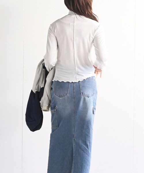 rps（アールピーエス）の「メロータートルカットソー（Tシャツ/カットソー・レディース・ブラック/グレー/アイボリー/グレイッシュブルー/ベージュ/ラベンダー/グリーン/ブルー/イエロー/オフホワイト・フリー）」の13枚目の写真