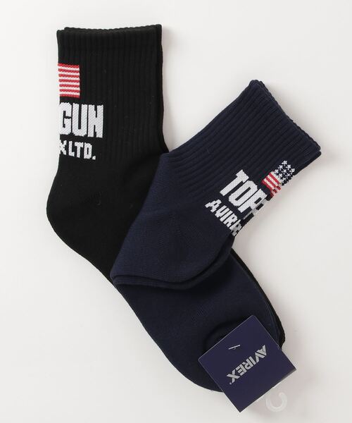 AVIREX（アヴィレックス）の「【直営店限定】TOP GUN SOCKS / トップガン ソックス / AVIREX / アヴィレックス（ソックス/靴下・メンズ・ホワイト/ネイビー/その他11/ホワイト系2・F）」の4枚目の写真