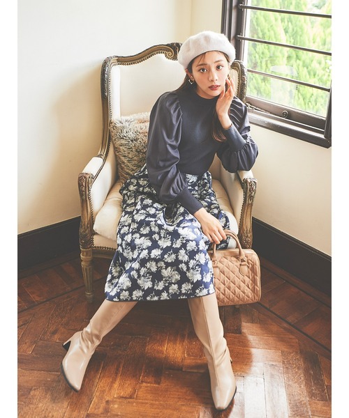 Te chichi（テチチ）の「袖布帛ボリュームスリーブトップス（ニット/セーター・レディース・ブラウン/チャコール/イエロー・ﾌﾘ-）」の5枚目の写真