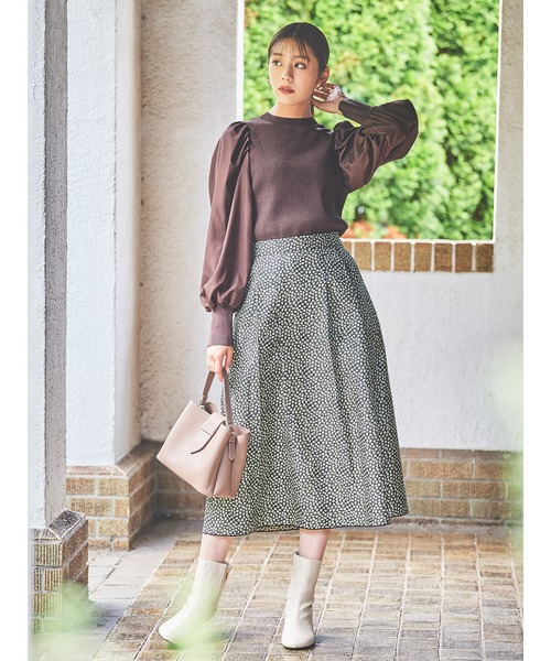 Te chichi（テチチ）の「袖布帛ボリュームスリーブトップス（ニット/セーター・レディース・ブラウン/チャコール/イエロー・ﾌﾘ-）」の6枚目の写真