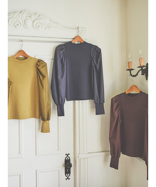 Te chichi（テチチ）の「袖布帛ボリュームスリーブトップス（ニット/セーター・レディース・ブラウン/チャコール/イエロー・ﾌﾘ-）」の11枚目の写真