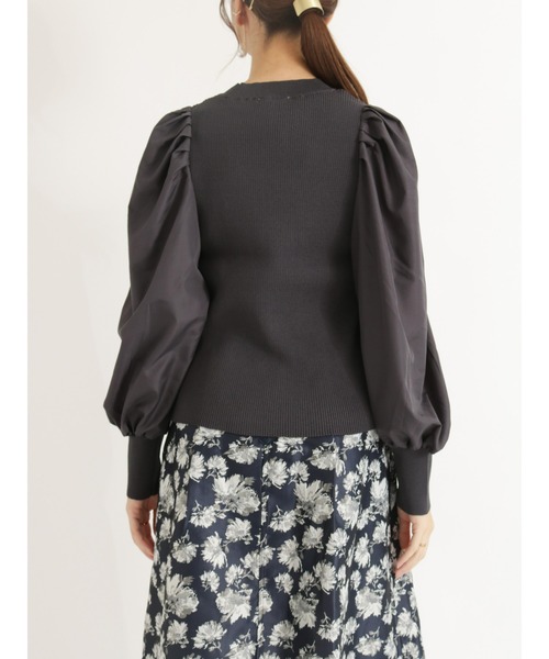 Te chichi（テチチ）の「袖布帛ボリュームスリーブトップス（ニット/セーター・レディース・ブラウン/チャコール/イエロー・ﾌﾘ-）」の20枚目の写真