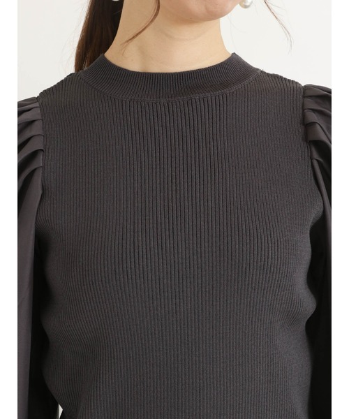 Te chichi（テチチ）の「袖布帛ボリュームスリーブトップス（ニット/セーター・レディース・ブラウン/チャコール/イエロー・ﾌﾘ-）」の21枚目の写真