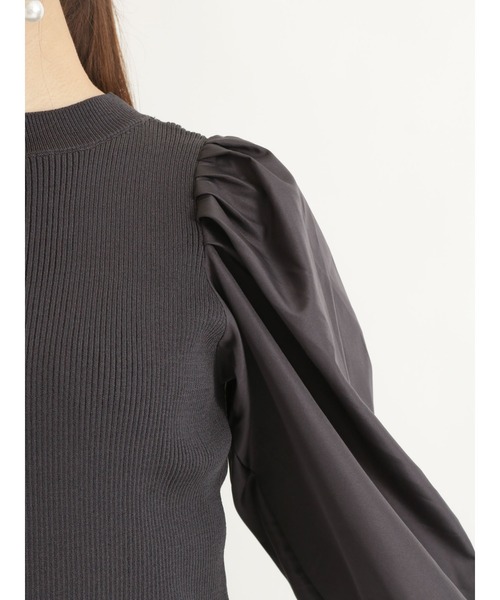 Te chichi（テチチ）の「袖布帛ボリュームスリーブトップス（ニット/セーター・レディース・ブラウン/チャコール/イエロー・ﾌﾘ-）」の22枚目の写真