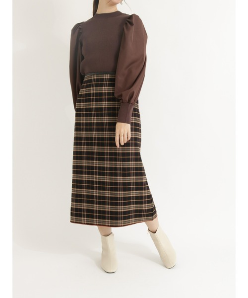 Te chichi（テチチ）の「袖布帛ボリュームスリーブトップス（ニット/セーター・レディース・ブラウン/チャコール/イエロー・ﾌﾘ-）」の12枚目の写真