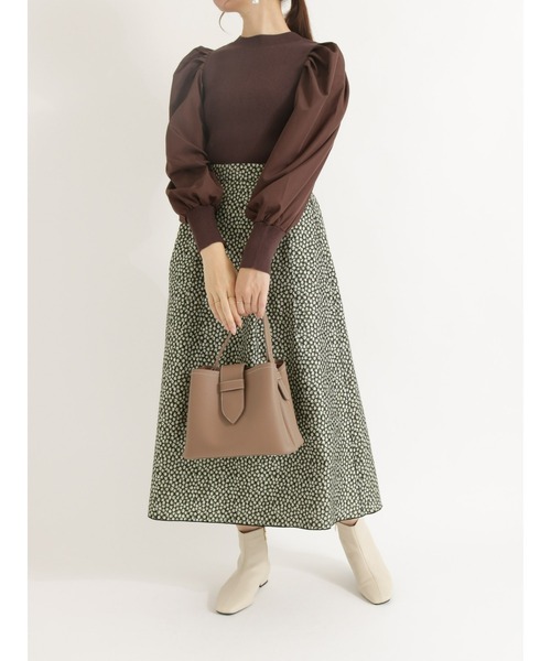 Te chichi（テチチ）の「袖布帛ボリュームスリーブトップス（ニット/セーター・レディース・ブラウン/チャコール/イエロー・ﾌﾘ-）」の13枚目の写真