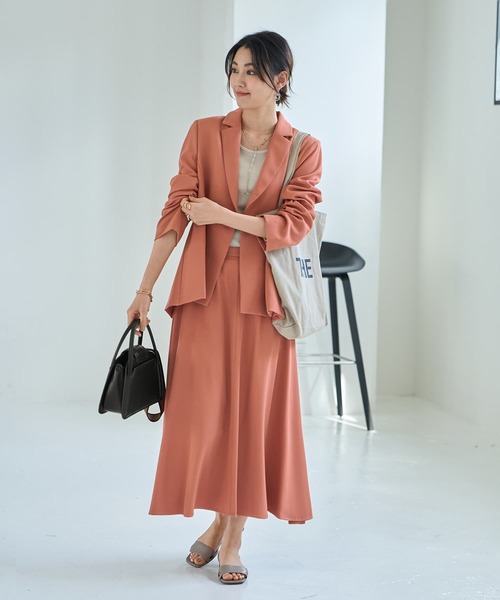 STYLE DELI（スタイルデリ）の「76cm丈ソフトツイルフレアスカート（スカート・レディース・ベージュ/ネイビー/ピンク系・SMALL/MEDIUM）」の10枚目の写真
