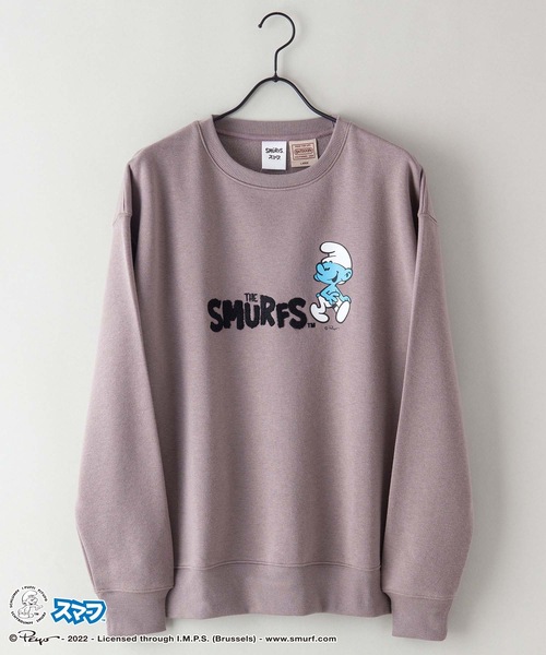 OUTDOOR PRODUCTS APPAREL(アウトドアプロダクツアパレル)の「【SMURFS/スマーフ】コラボ 裏起毛 ビッグシルエット クルー スウェット トレーナー(スウェット・メンズ・ベージュ/スミクロ/ダークグリーン/オフホワイト・LARGE/MEDIUM/X-LARGE)」の4枚目の写真