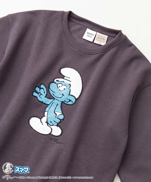 OUTDOOR PRODUCTS APPAREL(アウトドアプロダクツアパレル)の「【SMURFS/スマーフ】コラボ 裏起毛 ビッグシルエット クルー スウェット トレーナー(スウェット・メンズ・ベージュ/スミクロ/ダークグリーン/オフホワイト・LARGE/MEDIUM/X-LARGE)」の6枚目の写真