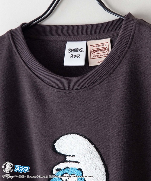 OUTDOOR PRODUCTS APPAREL(アウトドアプロダクツアパレル)の「【SMURFS/スマーフ】コラボ 裏起毛 ビッグシルエット クルー スウェット トレーナー(スウェット・メンズ・ベージュ/スミクロ/ダークグリーン/オフホワイト・LARGE/MEDIUM/X-LARGE)」の10枚目の写真