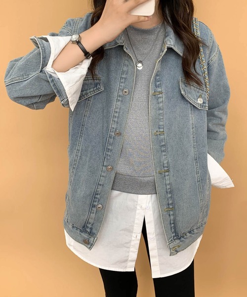ECLIN(エクラン)の「レイヤード風ドッキングトレーナー(スウェット・レディース・ブラック/グレー・M/L)」の13枚目の写真