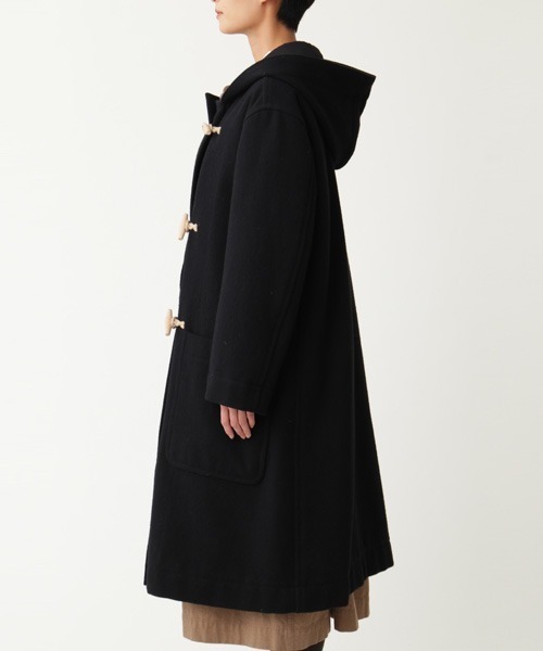 MHL.(エムエイチエル)の「HEAVY COTTON WOOL DRILL(ダッフルコート・レディース・ブラック・1/2)」の3枚目の写真
