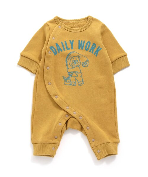 Ampersand(アンパサンド)の「フィッシングベアカバーオール(ロンパース・キッズ・マスタード/オレンジ・60/70/80)」の1枚目の写真