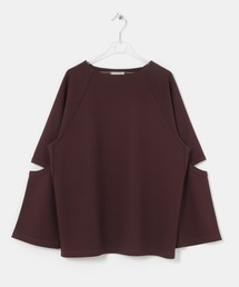 SLIT DESIGN SLEEVE PULLOVER