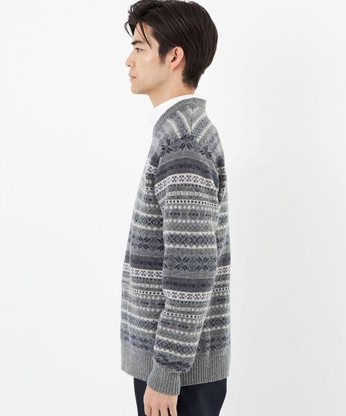 gim(ジム)の「<gim>22FW フェアアイル クルーネック ニット(ニット/セーター・メンズ・グレー/ブラック・S/M/L)」の9枚目の写真