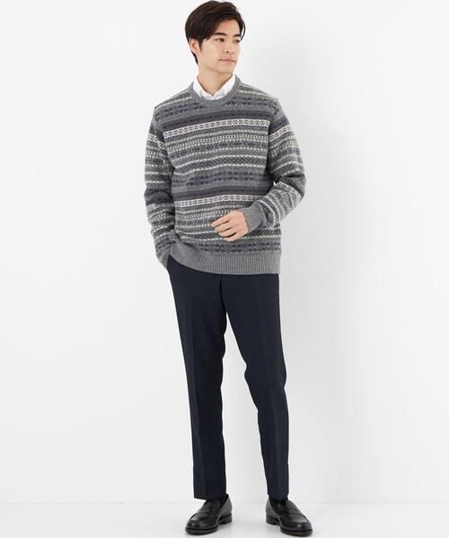 gim(ジム)の「<gim>22FW フェアアイル クルーネック ニット(ニット/セーター・メンズ・グレー/ブラック・S/M/L)」の5枚目の写真