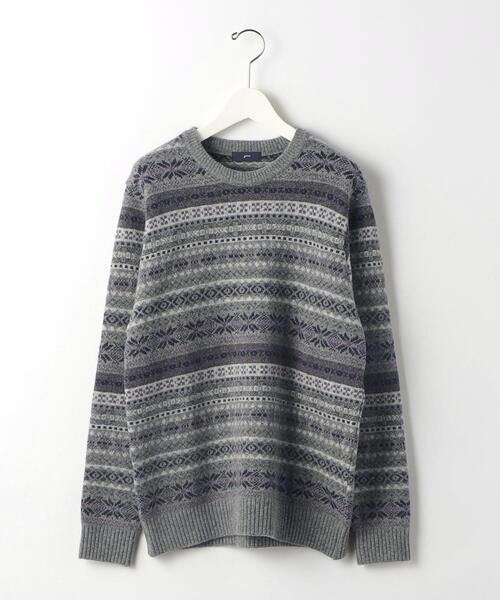 gim(ジム)の「<gim>22FW フェアアイル クルーネック ニット(ニット/セーター・メンズ・グレー/ブラック・S/M/L)」の4枚目の写真
