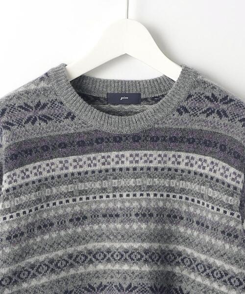 gim(ジム)の「<gim>22FW フェアアイル クルーネック ニット(ニット/セーター・メンズ・グレー/ブラック・S/M/L)」の7枚目の写真