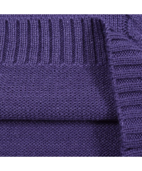 BeBe(ベベ)の「BeBe/リボン付きケーブル編みニット(100~150cm)(ニット/セーター・キッズ・レッド/パープル・110/130/100/150/140/120)」の21枚目の写真