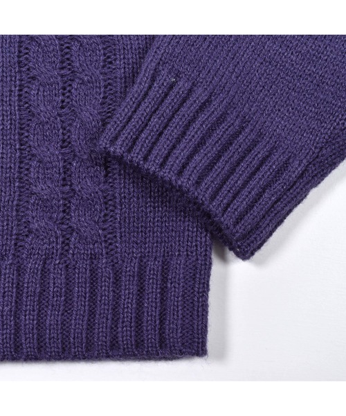 BeBe(ベベ)の「BeBe/リボン付きケーブル編みニット(100~150cm)(ニット/セーター・キッズ・レッド/パープル・110/130/100/150/140/120)」の7枚目の写真