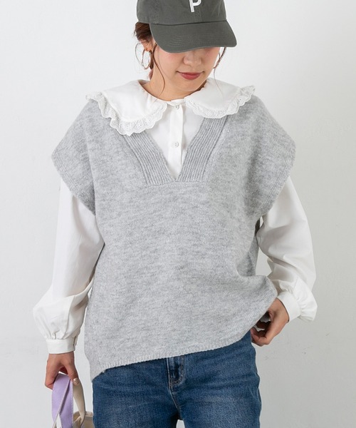 ミックスゲージニットベスト｜BIGI online store - ビギ