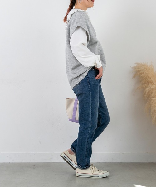 PICHI(ピイチ)の「Vネックニットベスト(ベスト・レディース・グレー/ブラック/アイボリー・FREE)」の11枚目の写真