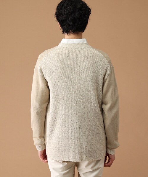 40ct&525(フォーティーカラッツアンドゴーニーゴ)の「◆クロシェ編みポケットカーディガン(カーディガン/ボレロ・メンズ・チャコール/ベージュ系4・03/02)」の6枚目の写真